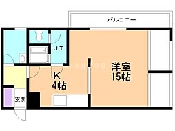 九条橋ハイホーム 1Kの間取図画像