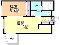 サムティ学園前 1LDKの間取図画像