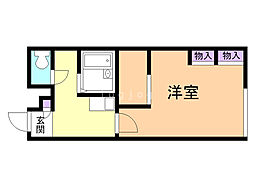 レオパレスオールドリバー清田 1Kの間取図画像