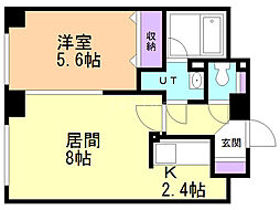 ノースパレス福住弐番館 1LDKの間取図画像