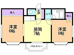 シュパレスク17 2DKの間取図画像