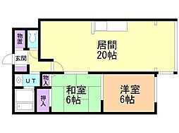 第一ヒラギシビル 3LDKの間取図画像