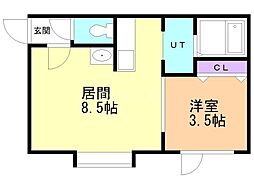 アークコート平岸 1LDKの間取図画像