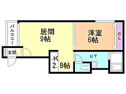 ベルデューレ 1LDKの間取図画像