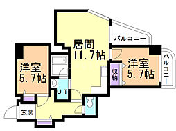 ファンタジーアヴェニュー広和No.17 2LDKの間取図画像