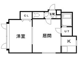 シャネル月寒 1LDKの間取図画像
