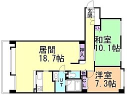 福住パーク・ホームズ 2LDKの間取図画像