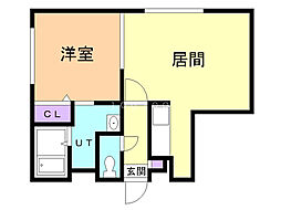 ル・フォート清田2 1LDKの間取図画像