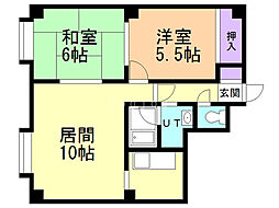 レスポールめぐみ 2LDKの間取図画像