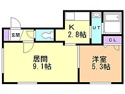 オルムドグランメール 1LDKの間取図画像