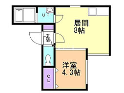 HS821 1LDKの間取図画像