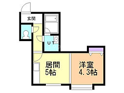 リナコートA 1DKの間取図画像