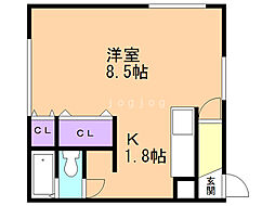コンフォルト美園A棟 1Kの間取図画像