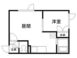第5家土住マンション 1LDKの間取図画像
