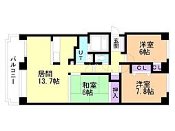 エクセルシオールプレタ学園前 3LDKの間取図画像