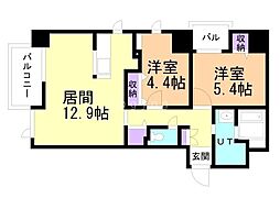 オーチャードホームズヒラギシ 2LDKの間取図画像