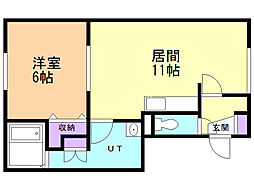 イナバAP.2 1LDKの間取図画像