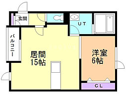 正和パレスD 1LDKの間取図画像