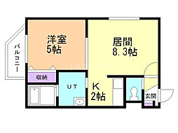 ピュア・M・豊平 1LDKの間取図画像