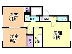 アーヴァン84 2LDKの間取図画像