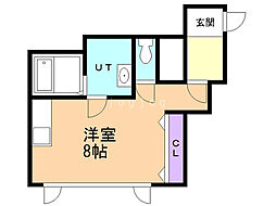 ペルドゥエープス藻岩 ワンルームの間取図画像