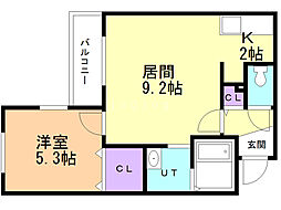 LAFRAISEMISONO 1LDKの間取図画像