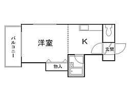 グリーンホームズ 1DKの間取図画像