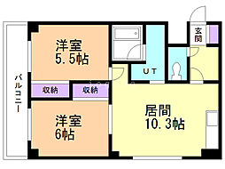 シャルムあをき平岸 2LDKの間取図画像