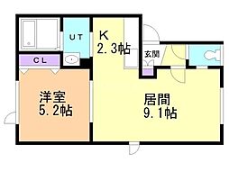 パティオ 1LDKの間取図画像