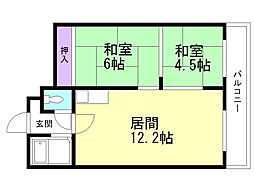 エンドレス三井 2LDKの間取図画像
