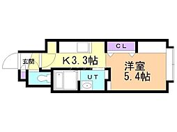 Olive(オリーブ) 1Kの間取図画像