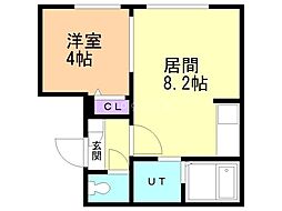 札幌市南区澄川四条2丁目マンション 1LDKの間取図画像