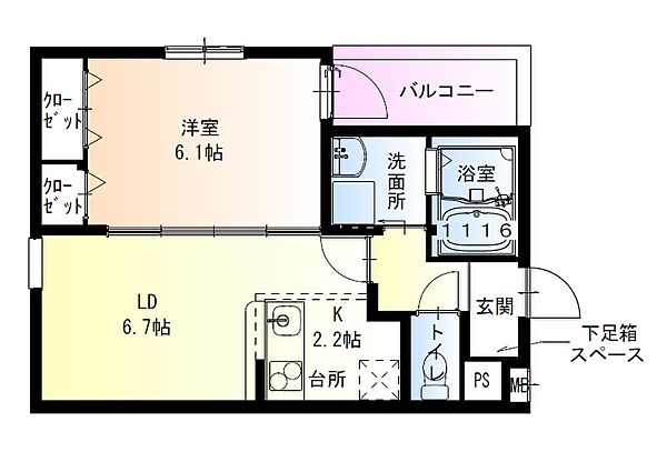 大阪府堺市西区津久野町3丁(賃貸アパート1LDK・3階・36.36㎡)の写真 その2