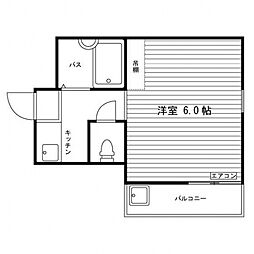 ハイツ東 3階1Kの間取り