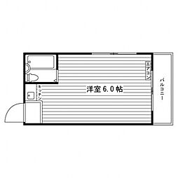 牧野マンション 3階ワンルームの間取り