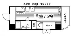 サンパティック二条 5階ワンルームの間取り