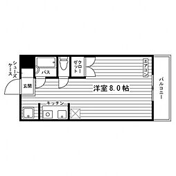 ハイツラミ武田 4階1Kの間取り