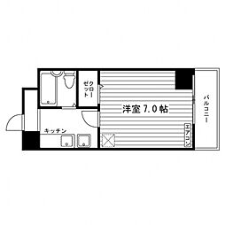 SUN STAGE 21 4階1Kの間取り