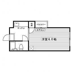 アルカディア関 3階1Kの間取り