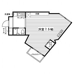 学生会館 シティパレス京都Part3[食事付き・選択制] 5階ワンルームの間取り
