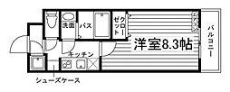 A-mon上京KENKUN 1Kの間取図画像