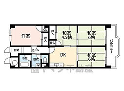 朝倉街道ハイツ 4DKの間取り