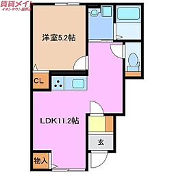 S・Hills 1階1LDKの間取り