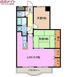 Ｆｏｎｔａｉｎｅ 2階2LDKの間取り