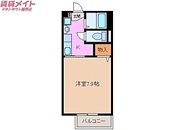 グリーンハイツ大安 1階1Kの間取り