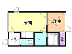 エステートインコンフォート 1DKの間取図画像