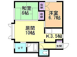 コーポアカシア 2LDKの間取図画像