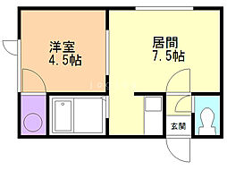 ハイツコウシン 1LDKの間取図画像
