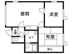 小島ハイツ 2LDKの間取図画像