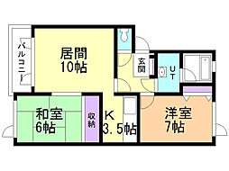 エスペランサ 2LDKの間取図画像